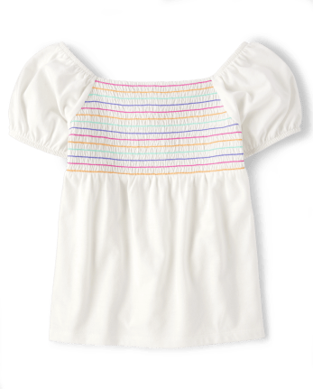 rainbow smocked top