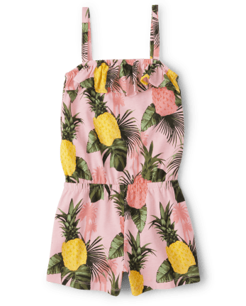 Girls Pineapple Ruffle Romper