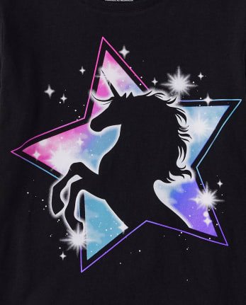 Girls Unicorn Star Graphic Tee