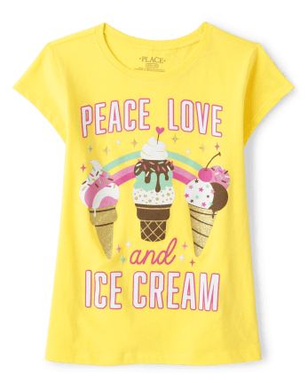Camiseta con gráfico de helado para niñas