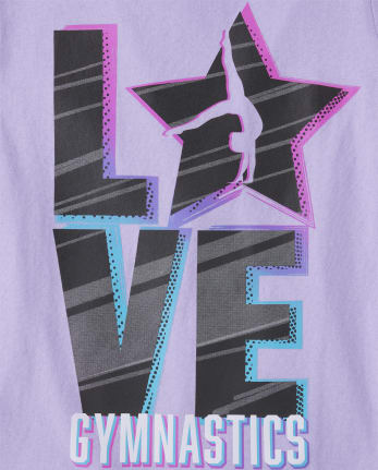 Camiseta con gráfico de gimnasia para niñas