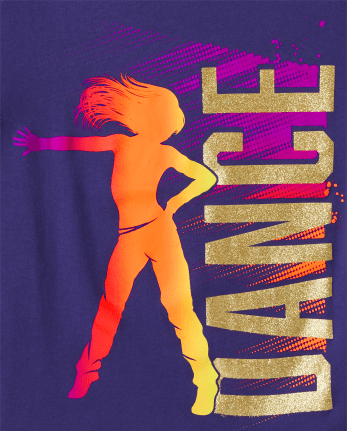 Camiseta con gráfico de baile para niñas