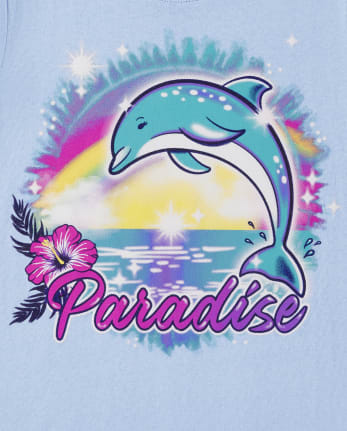 Camiseta con gráfico de delfín para niñas