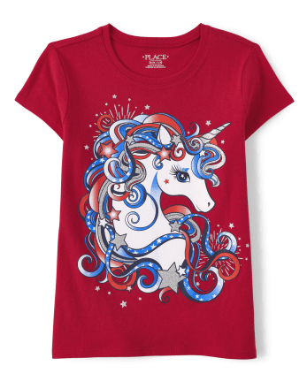 Camiseta con estampado de unicornio para niñas