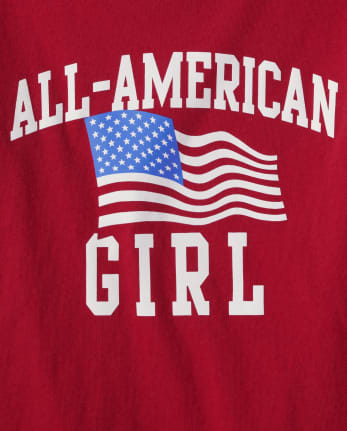 Camiseta con gráfico All-American Girl de la familia a juego para niñas