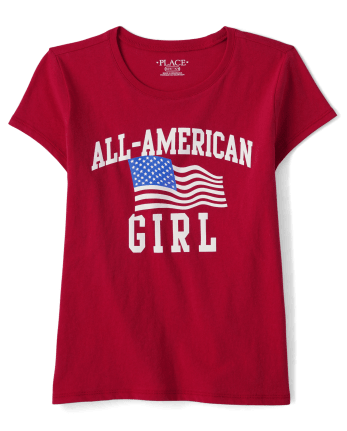 Camiseta con gráfico All-American Girl de la familia a juego para niñas