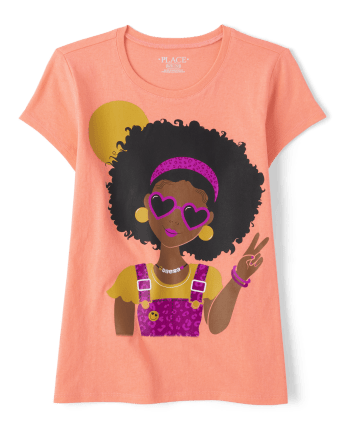 Girls Peace Sign Graphic Tee