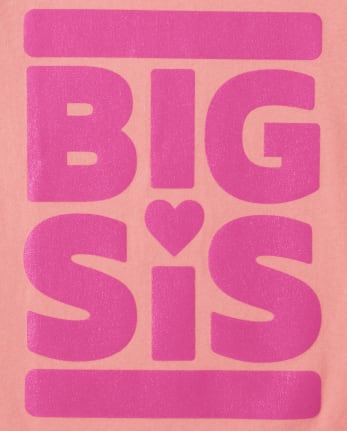 Camiseta con gráfico Big Sis para niñas