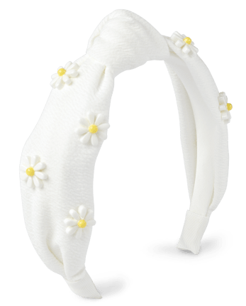 Girls Beaded Daisy Top Knot Headband