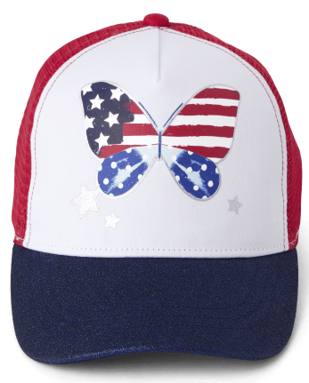 Gorro de béisbol Americana con diseño de mariposa para niñas