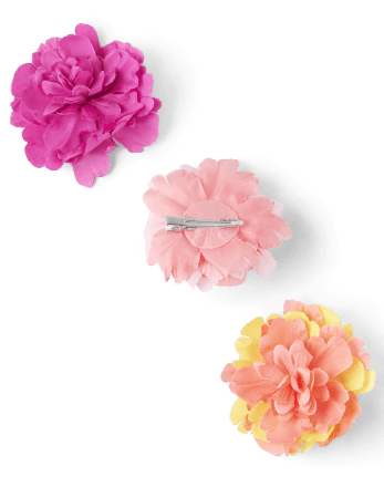 Girls Oversized Tropical Flower Hair Clip 3-Pack