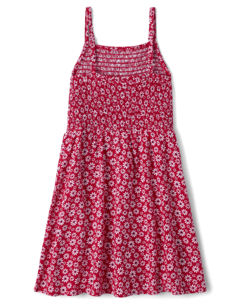 Girls Floral Smocked Dress