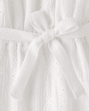 Girls Mommy And Me Eyelet Off Shoulder Dress