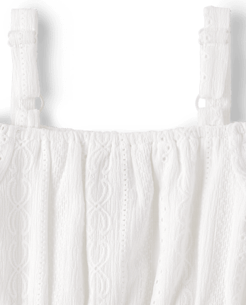 Girls Mommy And Me Eyelet Off Shoulder Dress