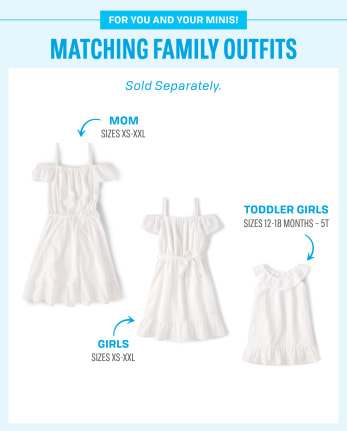 Girls Mommy And Me Eyelet Off Shoulder Dress