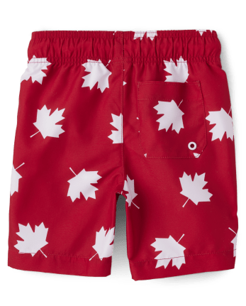 Boys Maple Leaf Swim Trunks