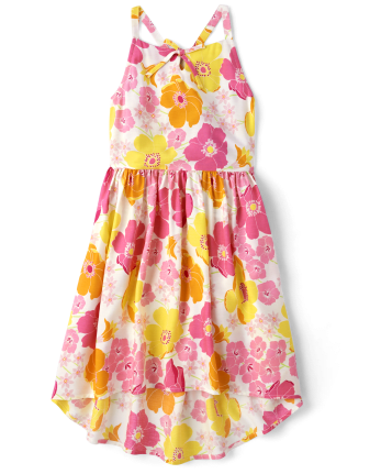 Girls Floral High Low Dress