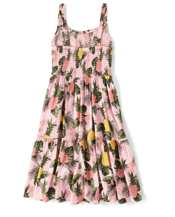 Robe à plusieurs niveaux ananas assortie pour femme