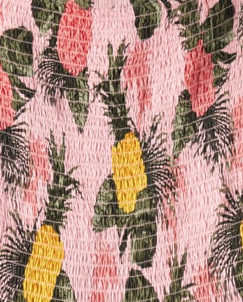 Robe à plusieurs niveaux ananas assortie pour femme