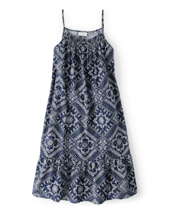 Womens Sleeveless Matching Family Bandana Print Knit Ruffle Dress | The ...
