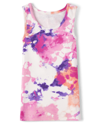 Girls Print Ribbed Tank Top