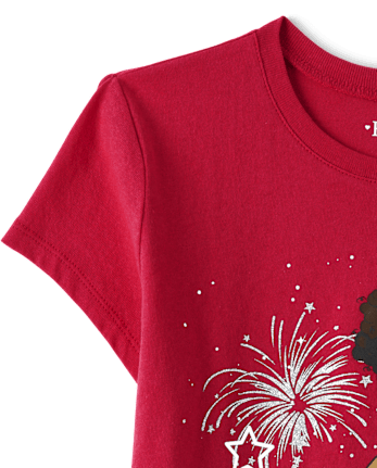 Camiseta con gráfico Americana Girl para niñas