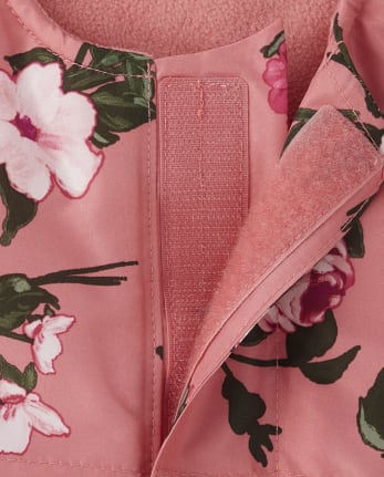 Toddler Girls Print Snow Overalls