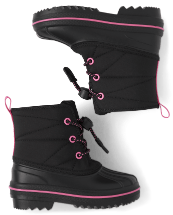 Botas para todo clima con cordones para niñas pequeñas