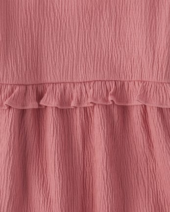 Baby And Toddler Girls Ruffle Empire Jacquard Babydoll Top