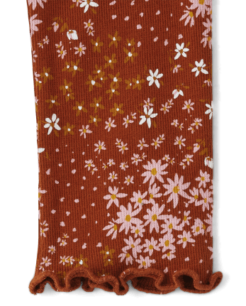 Baby And Toddler Girls Floral Ribbed Leggings