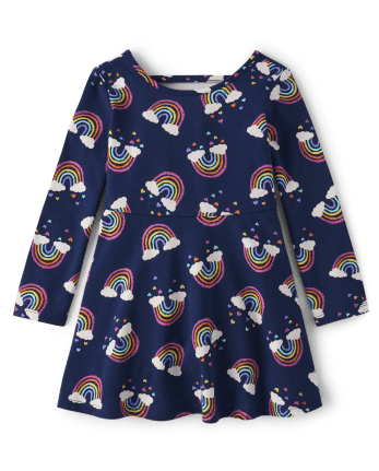 Baby And Toddler Girls Rainbow Skater Dress