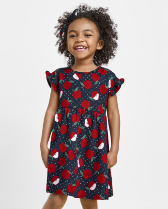 Baby And Toddler Girls Apple Dot Everyday Dress