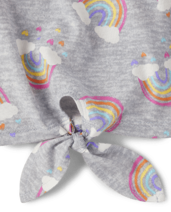 Toddler Girls Rainbow Tie Front Tops 3-Pack