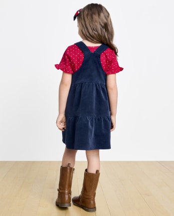 Toddler Girls Apple Corduroy Skirtall 2-Piece Set