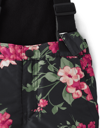 Girls Print Snow Overalls