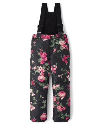 Girls Print Snow Overalls