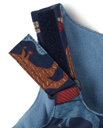 Toddler Boys Dino Snow Overalls