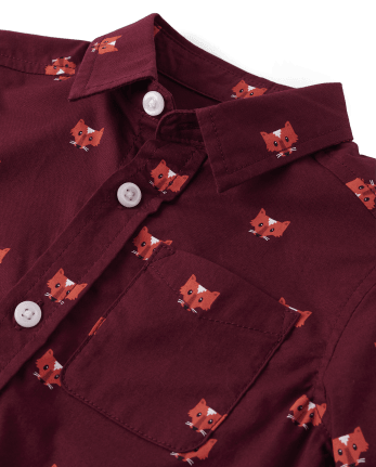Camisa con botones de popelín Fox para bebés y niños pequeños
