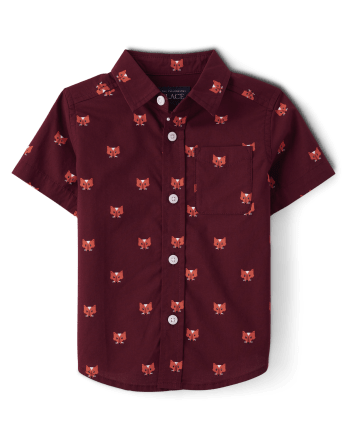 Camisa con botones de popelín Fox para bebés y niños pequeños