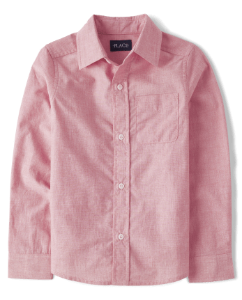 Boys Poplin Button Up Shirt