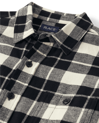 Mens Matching Family Plaid Flannel Button Up Shirt
