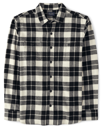Mens Matching Family Long Sleeve Plaid Flannel Button Up Shirt | The ...