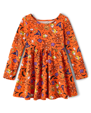 Baby And Toddler Girls Mix And Match Long Sleeve Halloween Print Knit ...