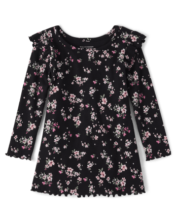 Black floral baby dress top
