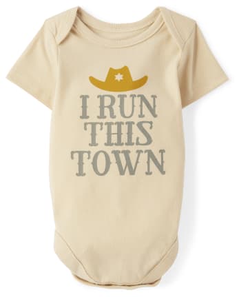 Baby Boys Run This Town Graphic Bodysuit