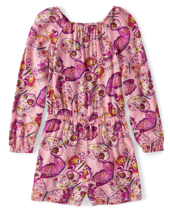 Girls Butterfly Challis Romper