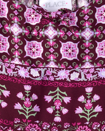 Girls Patchwork Tiered Dress