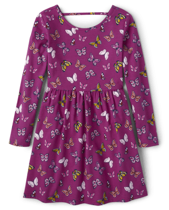 Vestido diario con abertura de mariposa para niñas