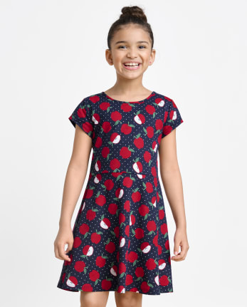 Girls Mix And Match Short Sleeve Print Knit Skater Dress | The Children ...