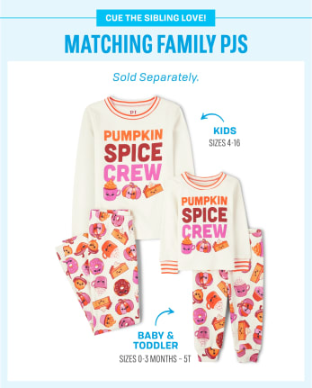 Girls Pumpkin Spice Season Snug Fit Cotton Pajamas